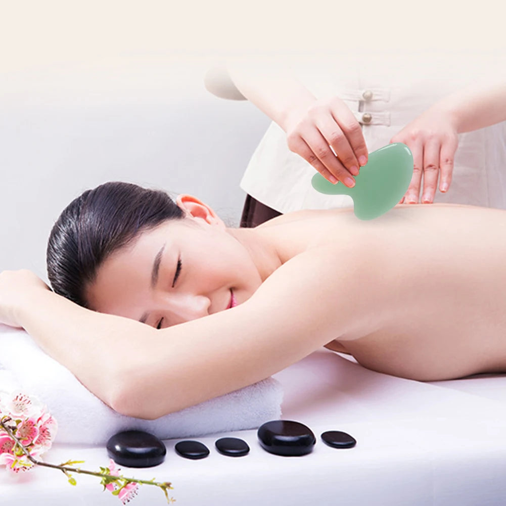 Gua Sha Natural Stone Resin Scraper Board Meridian Relaxation Face Massager Facial Tool For Body Slimming Massage Skin Care