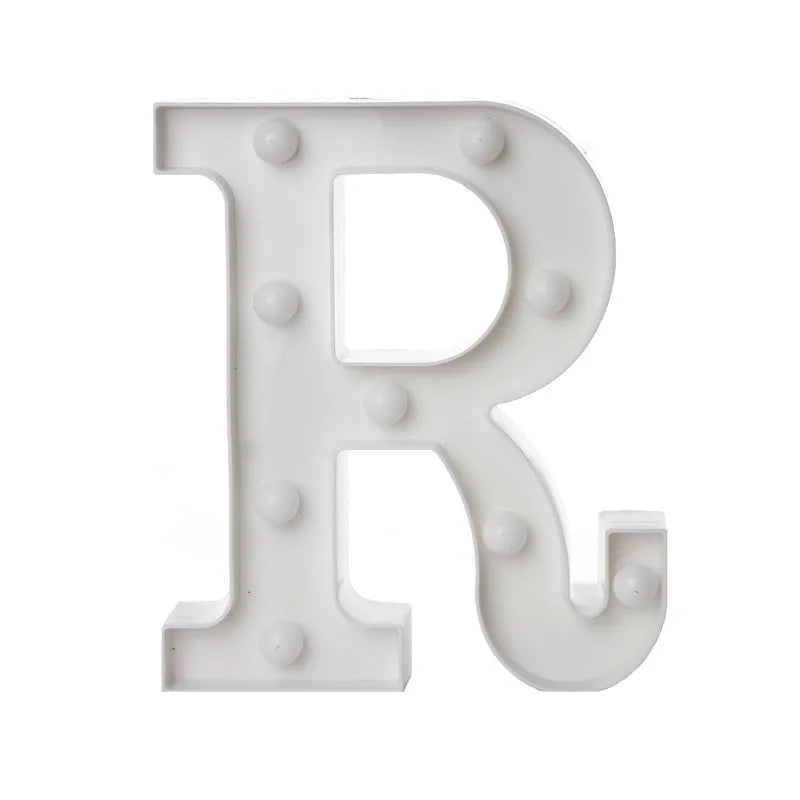 Alphabet Letter LED Lights Luminous Number Lamp Battery Warm Night
