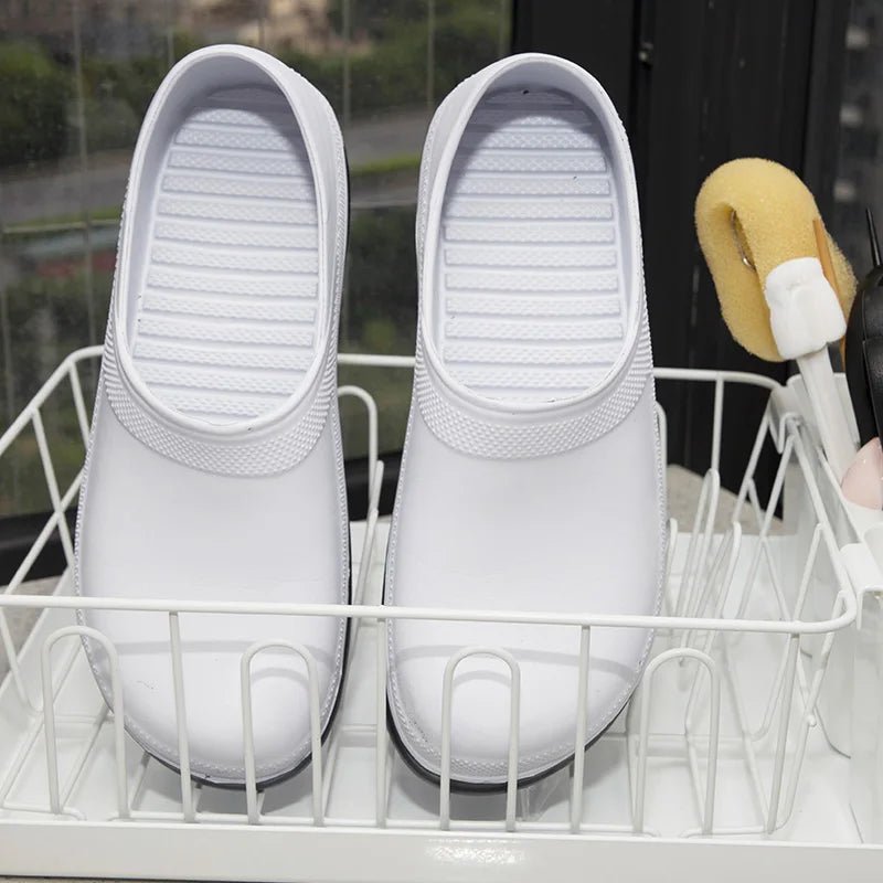 High Quality EVA Chef Shoes Non-slip Waterproof Oil-Proof Kitchen Cook Flat Working Shoes Hotel Restaurant Clogs Men Multicolor