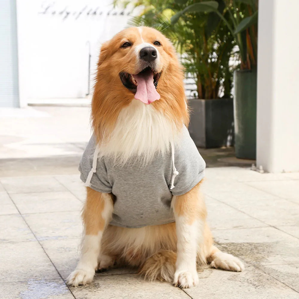 Sport Dog Hoodies for Medium and Large Dogs Warm Fleece Dog Sweatshirt with Hooded and Pocket Big Dog Clothes Winter Pet Outfits