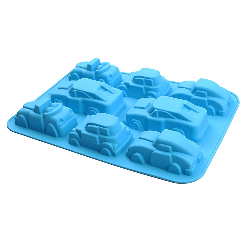 Car Silicone Mold For Baking 3D Auto Soap Candle Mould Ice Cube Tray Kids Birthday Party Cake Decorating Tools Cupcake Topper