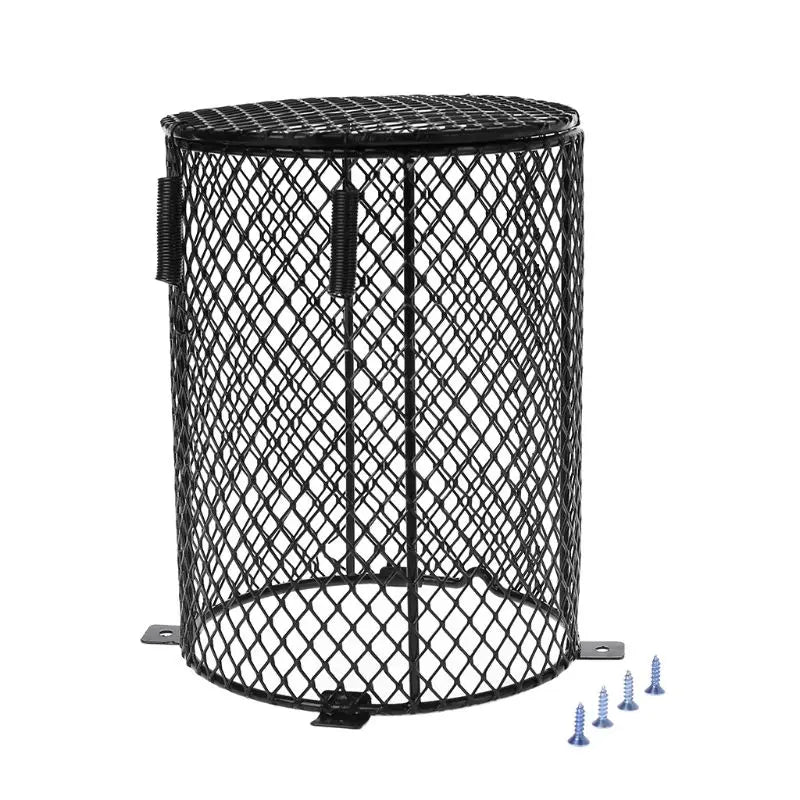 Rectangular/Round Reptile Heater Guard Heating Bulb Lamp Enclosure Cage Protector Metal Mesh Lamp Cover