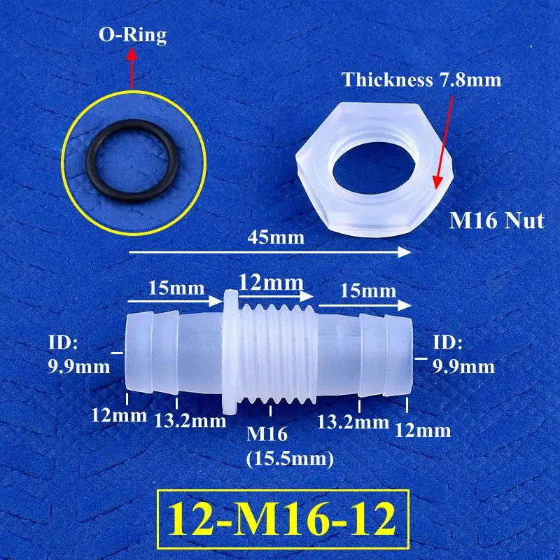 5~200Pcs M6~M10 To 3~8mm PP Pagoda Direct Connectors Hex Nut O-Ring Aquarium Tank Air Pump Adapter Garden Irrigation Hose Joint