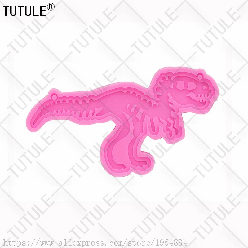 Dinosaur Fossil Mold,Dinosaur Skelleton Mold,Key Fobs Mold,Chocolate,Clay,dinosaur with keychain hole Resin necklace Mold