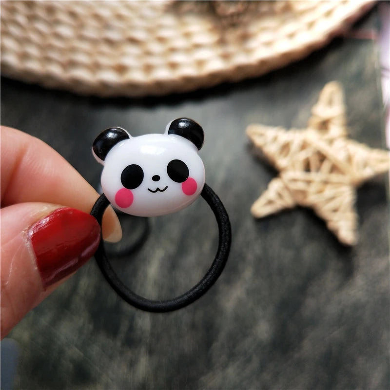 2PCS New Cute Cartoon Panda BB Clips Kids Hairpins Children Headwear Baby Clips Headdress Elastic Hair Bands Girls Accessories