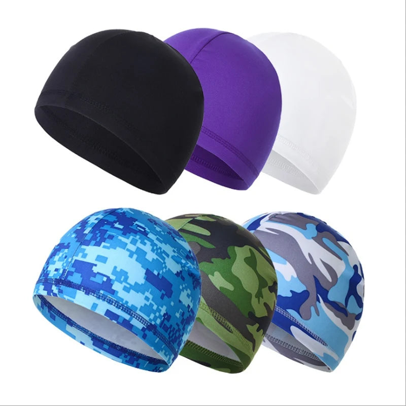 WZCX Camouflage Printing Sun Protection Outdoor Cycling Skull Cap Quick Dry Unisex Solid Color Men Cycling Caps Skullies Beanies