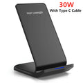 30W Qi Wireless Charger Stand Fast Charging Dock Station For iPhone 13 12 11 Pro X XS Max XR Samsung S20 S10 Xiaomi Phone Holder