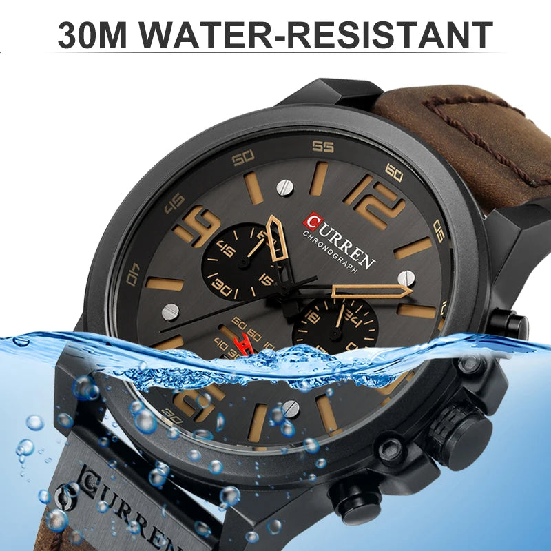 Curren Mens Watches Top Luxury Brand Waterproof Sport Wrist Watch
