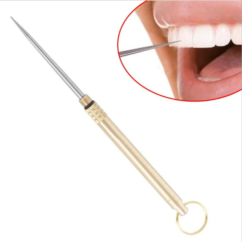Titanium alloy toothpick Domestic outdoor toothpick fruit fork, camping tool, toothpick rack, titanium alloy portable toothpick