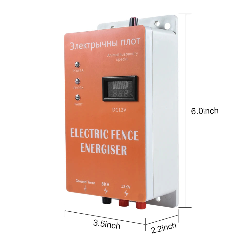 5/10/20/30/40KM Electric Fence Energizer with 5pcs Insulator High-voltage Pulse Output Controller Farm Fence Shepherd Alert Tool