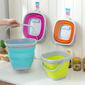 Silicone Bucket Fishing Folding Square Bucket Car Wash Outdoor Fishing Supplies Bathroom Kitchen Camp Bucket 5L/10L