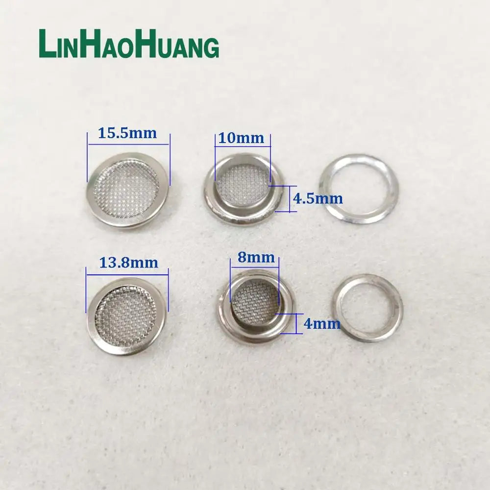 100Sets/Lot 14/15.5mm Metal Brass Mesh Eyelets Washer Metal Grommet Nikckle/Black nickle Color
