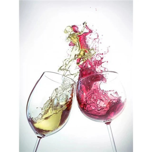 HOMFUN Full Diamond "Red Wine Glass" DIY 5D Diamond Painting Cross Stitch Home Decor Picture Of Rhinestone Handmade