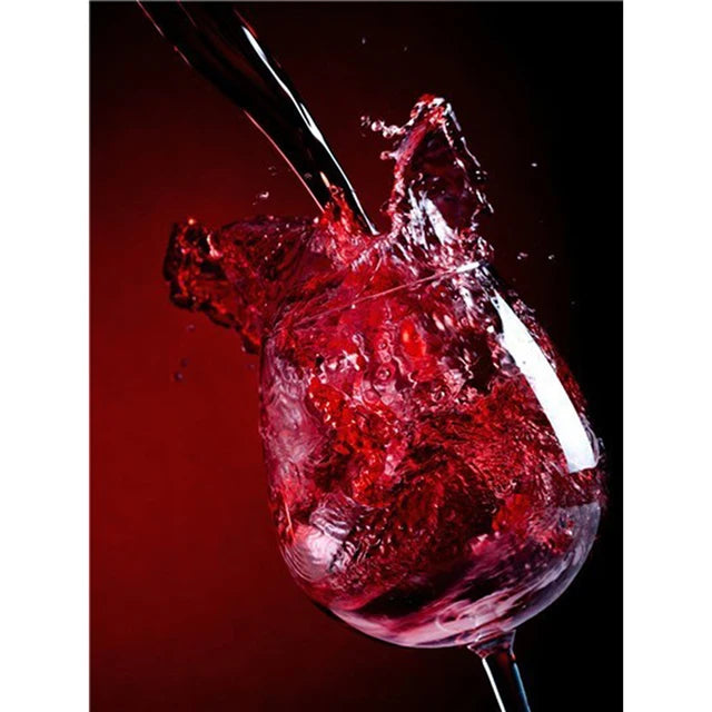HOMFUN Full Diamond "Red Wine Glass" DIY 5D Diamond Painting Cross Stitch Home Decor Picture Of Rhinestone Handmade