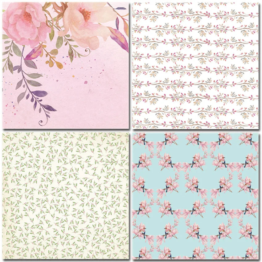 6x6 Scrapbooking Paper Pad  6/12 Sheets Floral Pattern Decorative Paper For Journaling Collage DIY Crafts