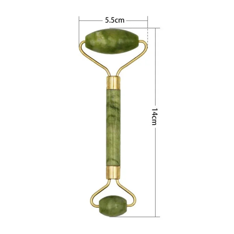 Massager For Face Jade Roller Set Green Facial Natural Gouache Scraper Body Back Beauty Skin Care Slimming Massagers Roller