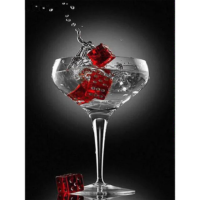 HOMFUN Full Diamond "Red Wine Glass" DIY 5D Diamond Painting Cross Stitch Home Decor Picture Of Rhinestone Handmade