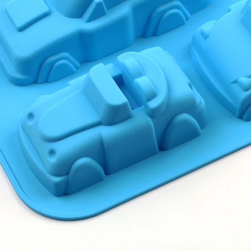 Car Silicone Mold For Baking 3D Auto Soap Candle Mould Ice Cube Tray Kids Birthday Party Cake Decorating Tools Cupcake Topper