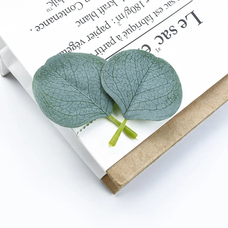 100Pcs Eucalyptus Leaves Multicolor Silk Leaf Wedding Car Decorative Flowers Christmas Decorations for Home Artificial Plants