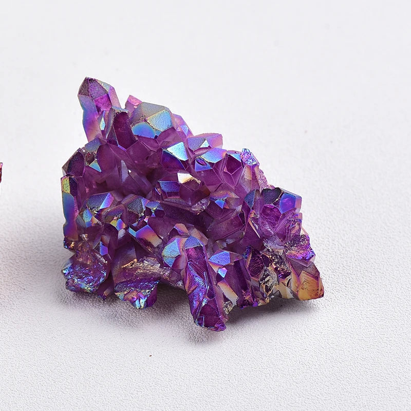 1PC 100% Natural Crystal Quartz Electroplated Colourful Column Reiki Mineral Ore Or Ornaments Aquarium Home Decor Healing Stone