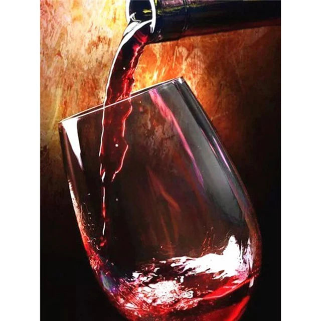 HOMFUN Full Diamond "Red Wine Glass" DIY 5D Diamond Painting Cross Stitch Home Decor Picture Of Rhinestone Handmade