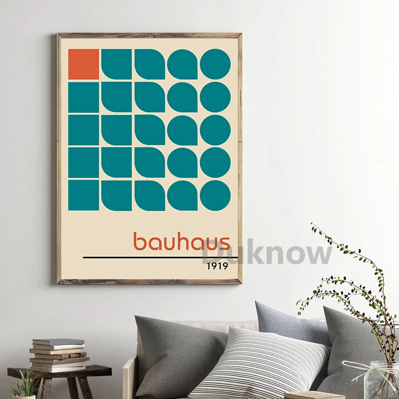 Bauhaus Museum Exhibition Posters and Prints Gallery Wall Art Pictures , Herbert Bayer Art Canvas Painting for Living Room Decor