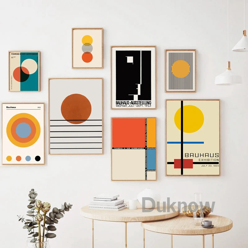 Bauhaus Museum Exhibition Posters and Prints Gallery Wall Art Pictures , Herbert Bayer Art Canvas Painting for Living Room Decor