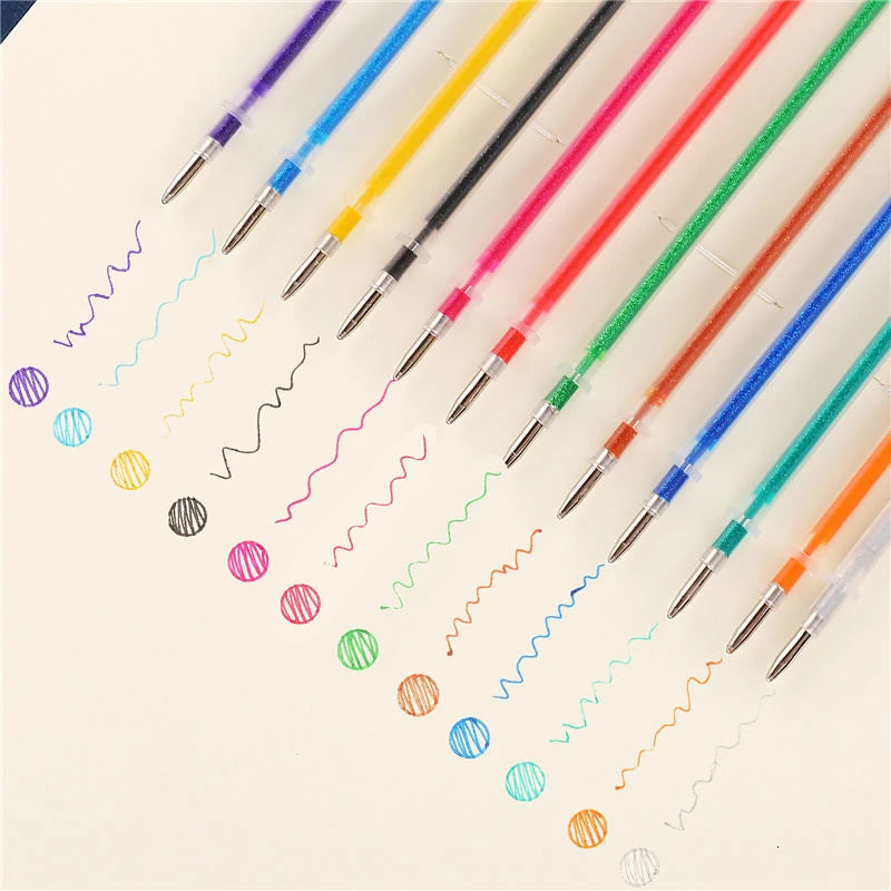 0.8mm 100 Colors Ballpoint Pen Fluorescent Refills Color Flash