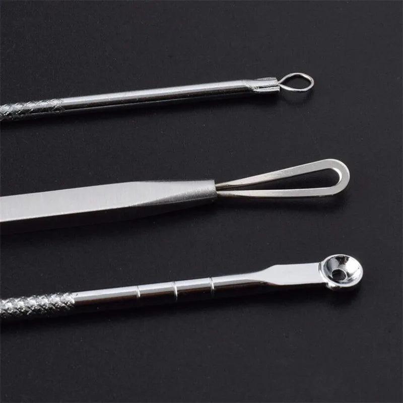 3pcs 1 Set Silver Blackhead Comedone Remover Needles For Squeezing Acne Pimple Blemish Extractor Face Skin Care Beauty Tools