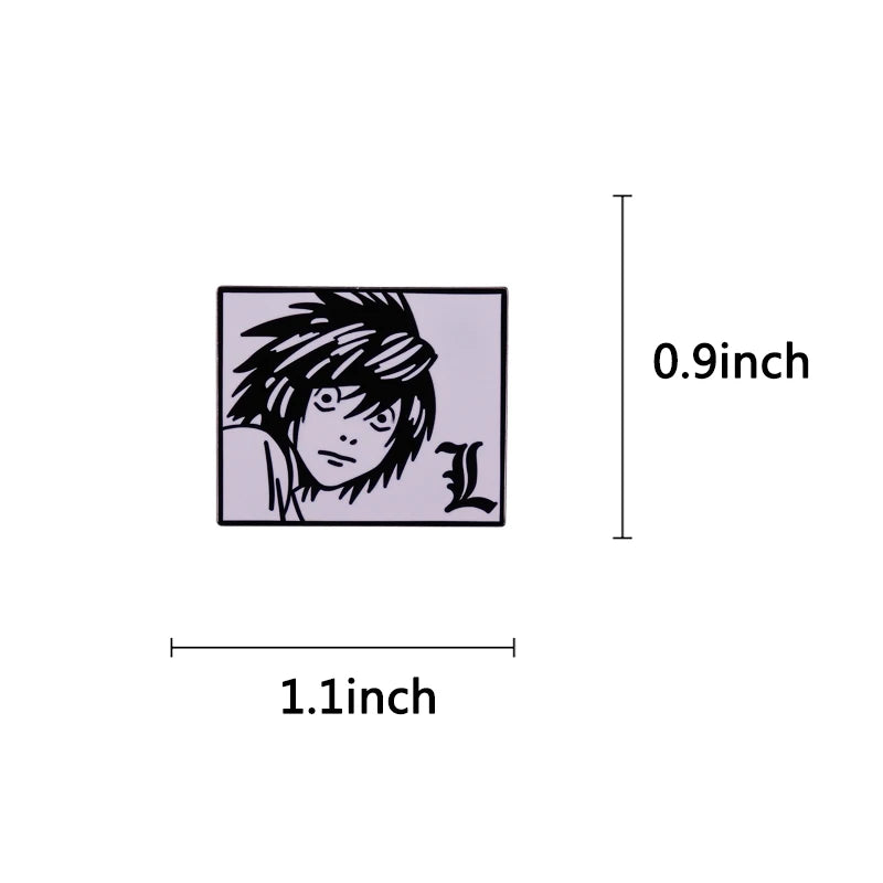 DEATH NOTE L manga badge anime jewelry
