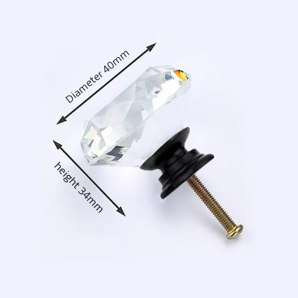 NAIERDI 20mm 30mm Diamond Crystal Glass Knobs Cupboard Pulls Drawer Knobs Kitchen Cabinet Handles Modern Style Furniture Pulls