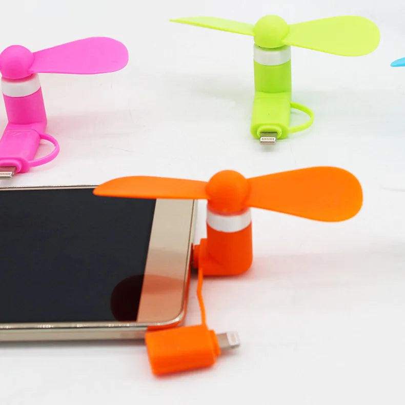 Portable Micro USB Cooling Fan Mute Mini Cooler for Mobile Android and iPhone Cell Phone for Office Outdoor Household Travel