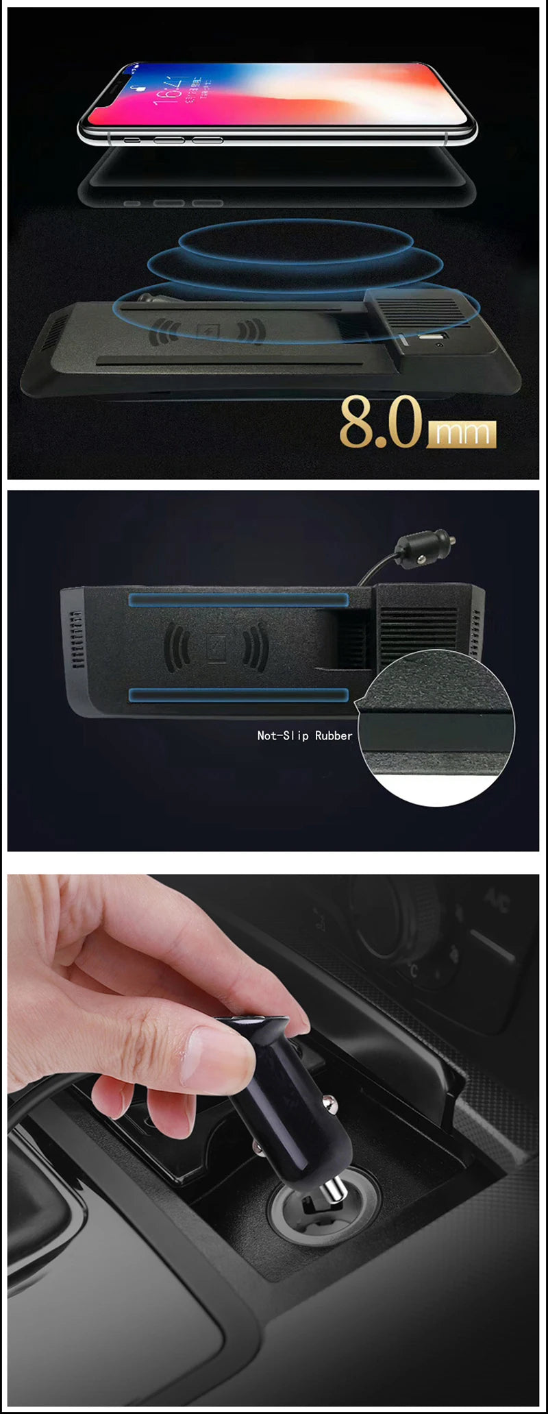 Car wireless charger phone charger charging plate phone holder for Audi A4 B8 B9 A4 Allroad A5 S5 RS5 Q5 SQ5 accessories