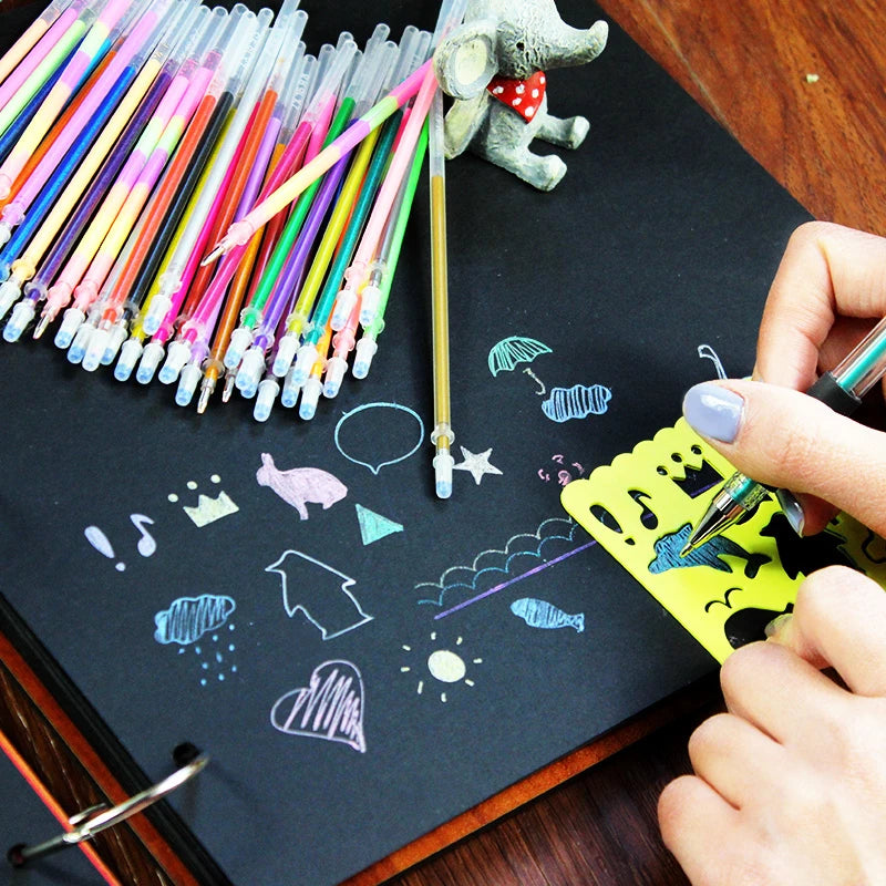 0.8mm 100 Colors Ballpoint Pen Fluorescent Refills Color Flash