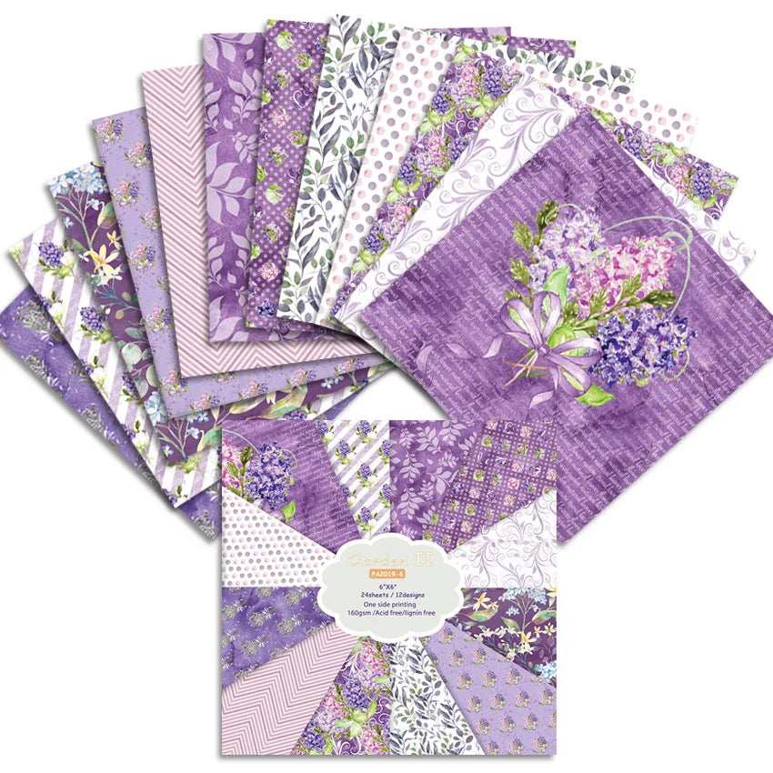 6x6 Scrapbooking Paper Pad  6/12 Sheets Floral Pattern Decorative Paper For Journaling Collage DIY Crafts