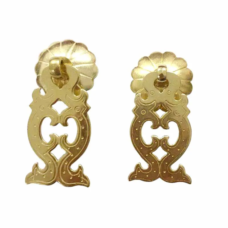 Vintage Fish Shape Small Brass Cabinet Knobs And Handles Handmade Ring Pull Drop Closet Drawer Door Furniture handles