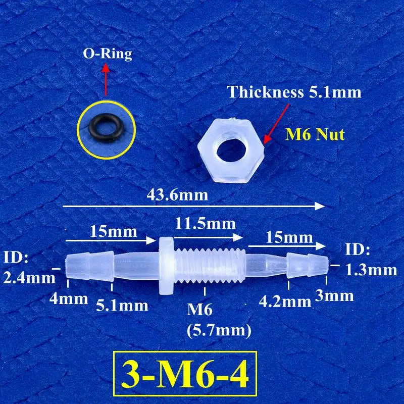 5~200Pcs M6~M10 To 3~8mm PP Pagoda Direct Connectors Hex Nut O-Ring Aquarium Tank Air Pump Adapter Garden Irrigation Hose Joint