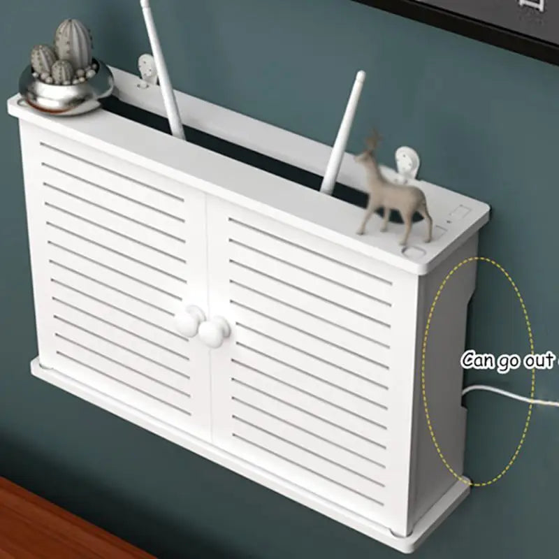 Punch-free Double Layers Wall Shelf TV set-top Box Rack Living Room Router Wall Hanging Storage Box Wireless Wifi Router Shelf