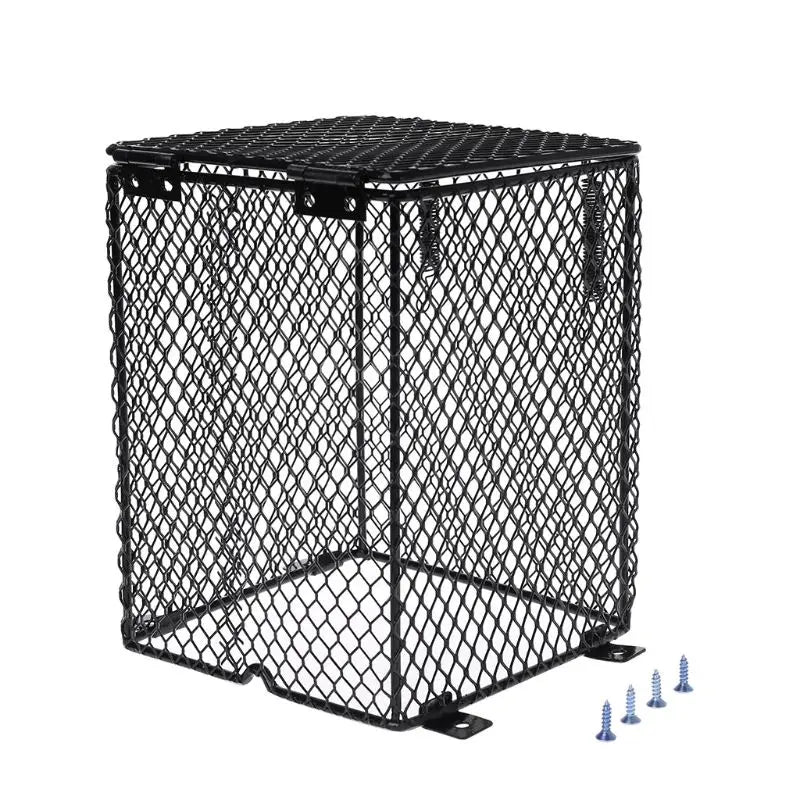 Rectangular/Round Reptile Heater Guard Heating Bulb Lamp Enclosure Cage Protector Metal Mesh Lamp Cover
