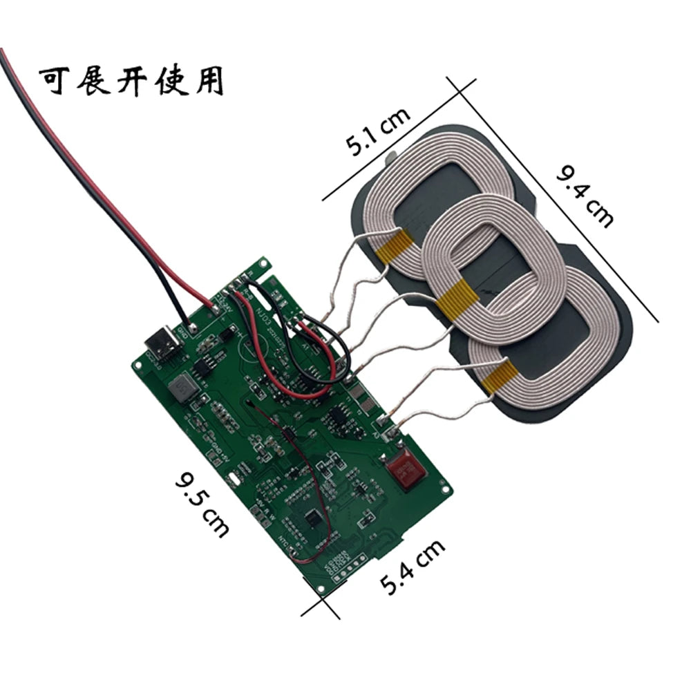 18W/20W High Power 5V 12V Fast Charging Wireless Charger Transmitter Module Type-c USB + Coil universal For Car Phone Battery
