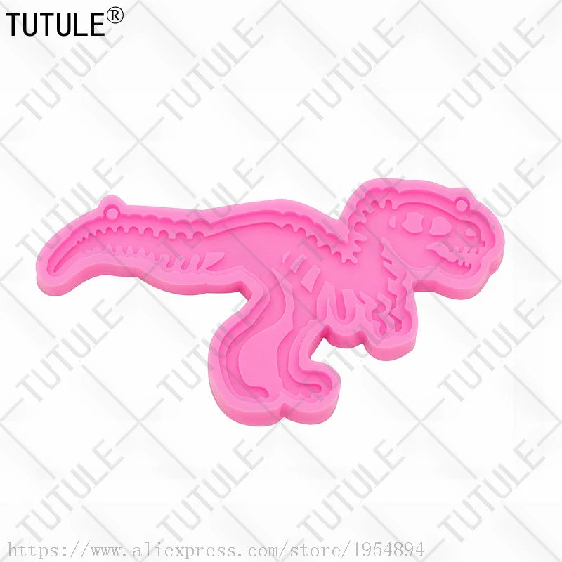 Dinosaur Fossil Mold,Dinosaur Skelleton Mold,Key Fobs Mold,Chocolate,Clay,dinosaur with keychain hole Resin necklace Mold