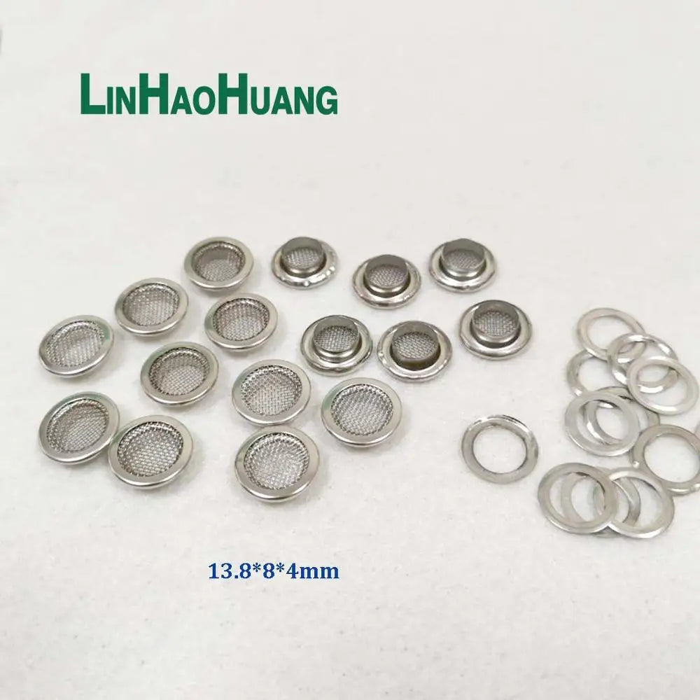 100Sets/Lot 14/15.5mm Metal Brass Mesh Eyelets Washer Metal Grommet Nikckle/Black nickle Color