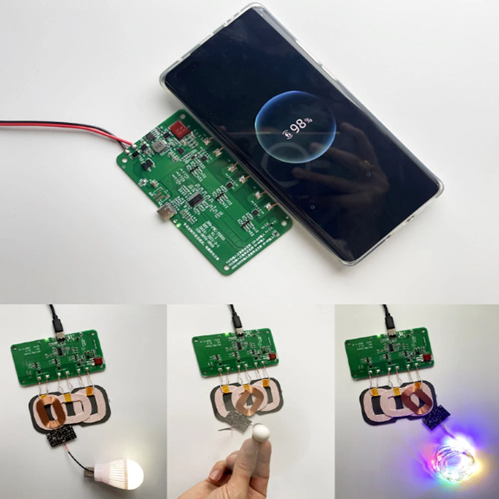 18W/20W High Power 5V 12V Fast Charging Wireless Charger Transmitter Module Type-c USB + Coil universal For Car Phone Battery