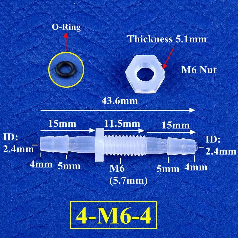 5~200Pcs M6~M10 To 3~8mm PP Pagoda Direct Connectors Hex Nut O-Ring Aquarium Tank Air Pump Adapter Garden Irrigation Hose Joint