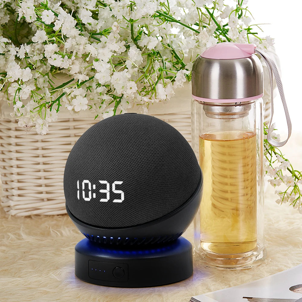 Echo Dot 4th/5th Gen Battery Base Portable Wireless Charger Mobile Alexa Smart Speasker Battery Base for Echo Dot 4th/5th