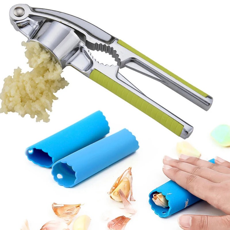 Garlic Press Crusher Ginger Squeezer Vegetables Masher Stainless Steel Handheld Ginger Mincer Kitchen Cooking Tools