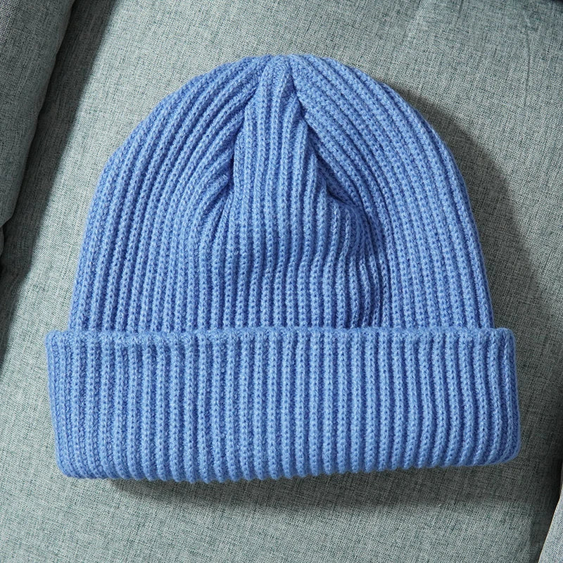 Solid Color Knitted Beanies for Women Men Winter Autumn Outdoor Keep WarmThick Skullies Hats Female Wool Gorras Hip Hop Dad Cap