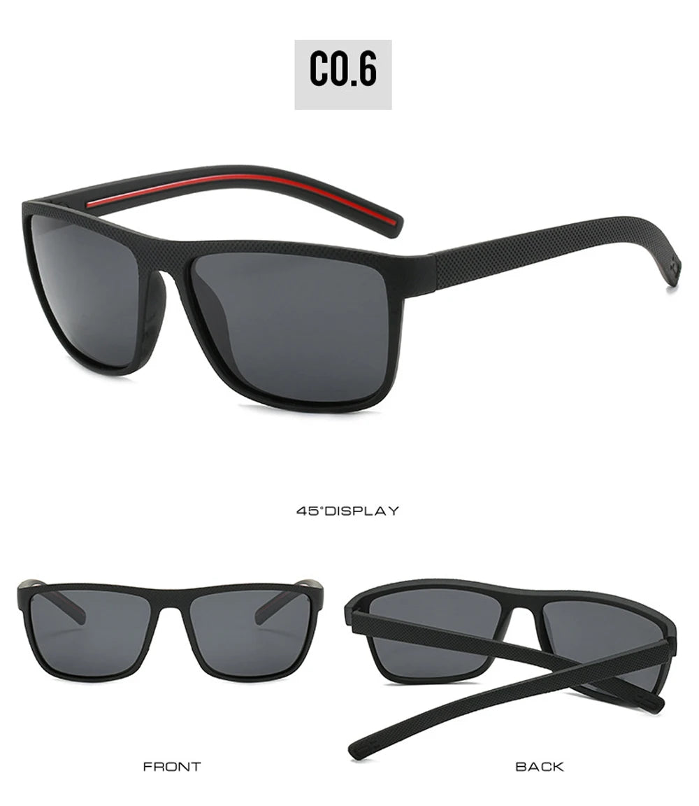 MUSELIFE Polarized Sunglasses for Men - Fashion Square Design Driving Eyewear in Plastic - Oculos de Sol for Travel