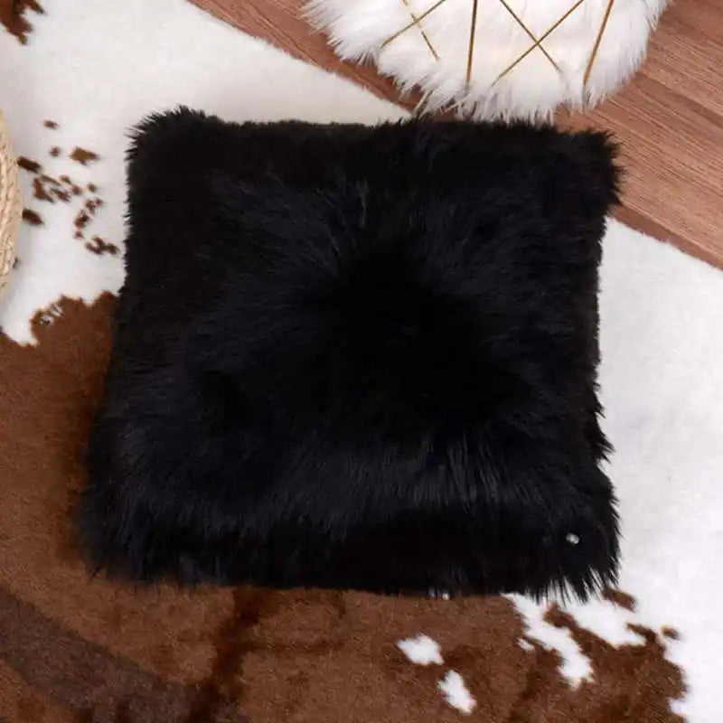 Plush Decorative Pillow Covers Pillowcase 18x18 inch Black White Red Green Purple Grey 45x45cm Throw Pillow Sofa Cushion Cover