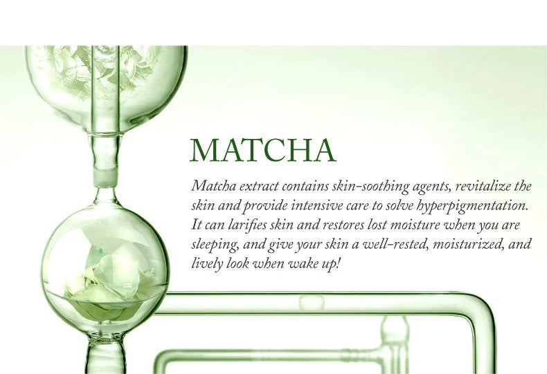 7Pcs LAIKOU Matcha Face Mask Moisturizing Green Tea Skin Sleeping Facial Mask Beauty Nourishing Oil Control Skin Care